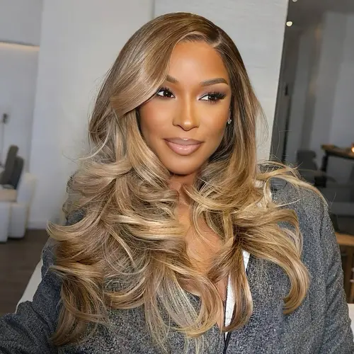 OQ HAIR Ash Blonde Honey Highlight Color Body Wave Pre-Cut 7x5 Lace Wig Pre Plucked Bleached Wear Go Glueless Wig Human Hair