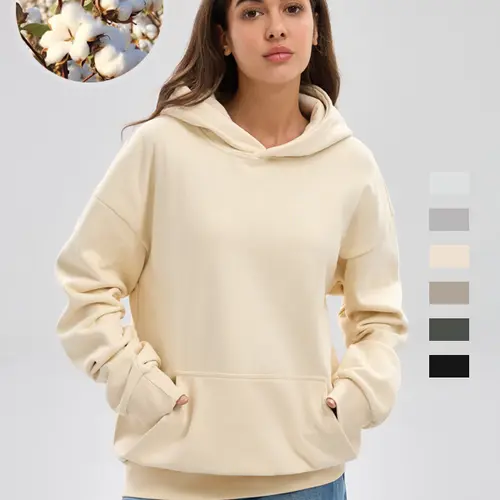 Women's Hoodie Cotton Blended Long Sleeve Hoodie Regular Fit Soft Breathable Fabric Durable Daily Comfort Machine Washable Casual Outdoor City Street summerwins Pullover Everyday