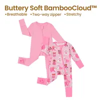 PatPat Bamboo Boys Girls Baby Zipper Romper Footies Pajamas, 0-24 Months, 2-Way Zipper, Fold-Over Mittens & Feet, Non-Slip Soles,Super Soft Fabric, Long/Short Sleeve，Autumn, Fall