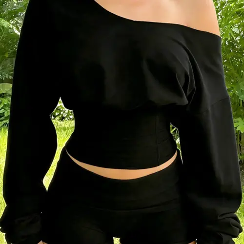 Women Casual Spring Autumn Long Sleeve Tops T Shirt Shorts Pants Basic Two Piece Matching Set Outfit Tracksuit Short Sets