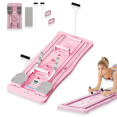 Pilates Board - Pilates Reformer Set, Multi-Purpose Foldable Pilates Reformer Board for Home, 4 in 1 Pilates Sliding Board
