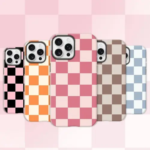 Matte Anti-slip Checkerboard Phone Case for iPhone17 Air 16 Pro Max 15 14 Plus 13 12 11 XS Anti-fingerprint and oil stain resistant, wear-resistant and scratch-resistant, premium matte texture.MFL03