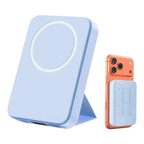 10000mAh Magnetic Multifunctional Power Bank, Portable Charger Power Bank, 15W Portable Wireless Fast Charging Powerbank, LED Display with Foldable Stand, Travel Battery Pack Compatible with iPhone 16/15/14/13/12/Pro/Pro Max/Plus Series