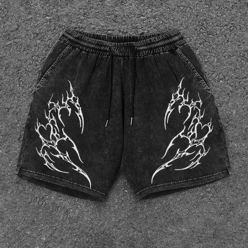Unisex Flame Streetwear Fashion Printed Shorts, Graphic Loose Casual Comfy Daily Wear Shorts, All-Season Men's Bottoms, Casual Fit Shorts