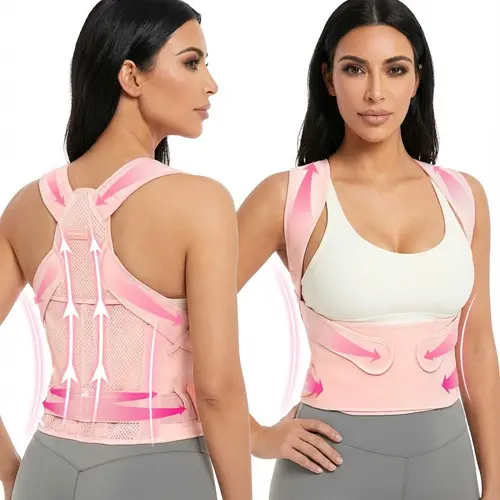 VICORRECT Pro Series Breathable Posture Belt for Adults, Adjustable Strap Back Brace with New Technical Fabrics, Adjustable Back & Shoulders Support for Daily Activities