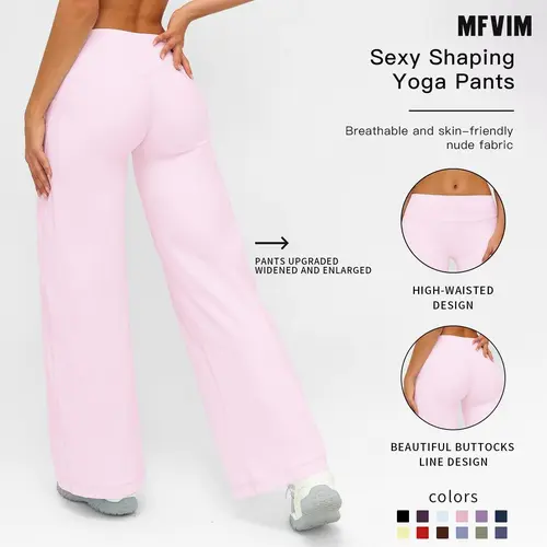 MFVIM Straight Leg Pants Upgraded Version Widened And Flared Trousers Fitness Sports Women's Training Slimming Pants Gym Sports Outdoor Versatile Trousers Yoga Pants Outdoor Sports,summerwins,travel essentials,camping essentials