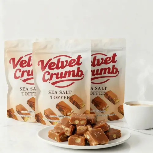 Sea Salt Toffee Candy, Rich Butter Caramel with Sea Salt, Smooth & Chewy Sweet Treat, Classic Gourmet Candy (3.53oz, 3 Pack) Snack