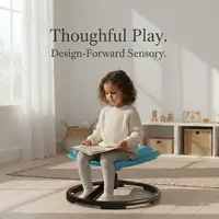 Pink Kids' Casual Compact Flower-Shaped Sensory Spinning Desk Chair - Durable Metal Base, Non-Slip Supports, Rolling Design, Enhances Balance, Coordination, Focus, Autistic Sensory Holiday Children's Furniture