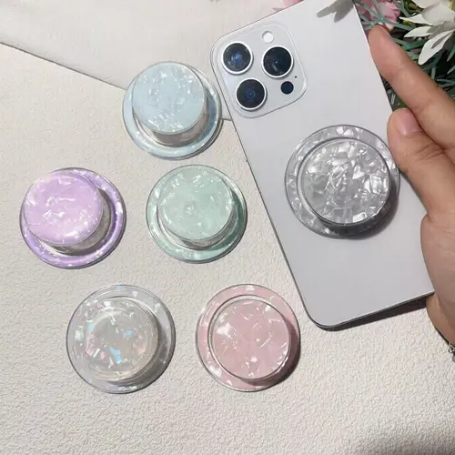 Reusable MagSafe Magnetic Airbag Phone Holder, Colorful Seashell Paper Design with Aesthetic Instagram-Worthy Shell Pattern, Strong Grip & Stable Stand for Smartphones, Cute Accessory for Daily Use Cellphone Mount