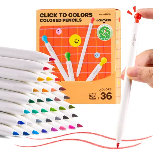 Jar Melo Mechanical Colored Pencils - Erasable Oil-Based Pastel Pencils with Sharpener, Anti-Roll Design, Retractable 3mm Thick Color Leads,Artistic School Supplies for Kids Ages 3+  Design, Retractable 3mm Thick Color Leads #backtoschool  #sohochic
