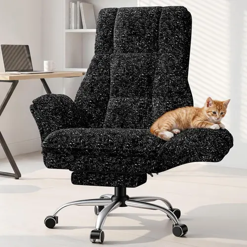 【Hot Deals】HOMRELEXA Big and Tall Executive Ergonomic Gaming Chair - Adjustable Height Criss Cross Desk Chair, Comfy Tech Fabric Wide Seat, Flip Armrests, Footrest, Reclining Design, Supportive Sitting Back Health Solution, Adjustable Height Chair