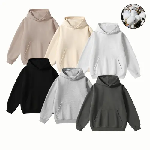 Hooded Sweatshirt Vintage-Washed Hoodie Streetwear Unisex Hooded Jacket Men's Soft Casual Fashion Top Solid Color Long Sleeve 50%Cotton50%Polyester Pullover Pullover