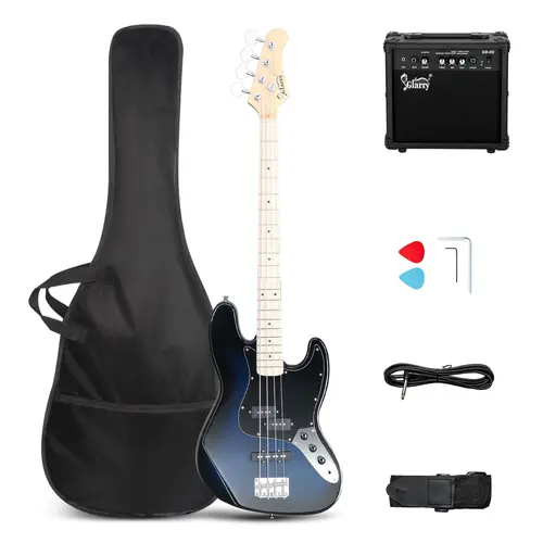 GLARRY Full-Size 4-String Bass Guitar - Exquisite Stylish Musical Instrument with Guitar Bag, Power Line, Wrench Tool, Affordable Versatile Beginner Option for Acoustic Experience & Jazz-Style Sound | TikTok Shop Back to School, Musical Instruments
