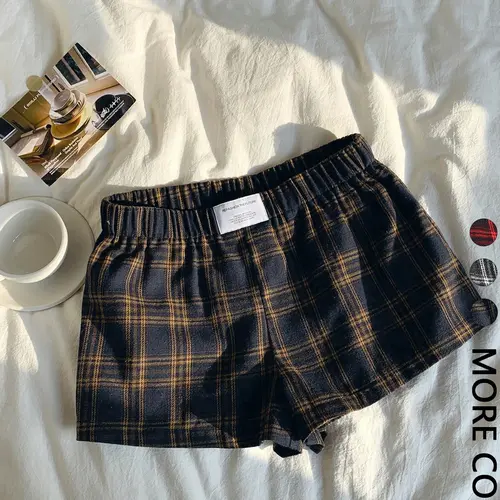 Women's Fitted Plaid Summer-Ready Casual Chic Summer Basic Bottoms, Preppy Everyday-Wear Charming On-Trend Checkered Summer Casual Fashionable Shorts