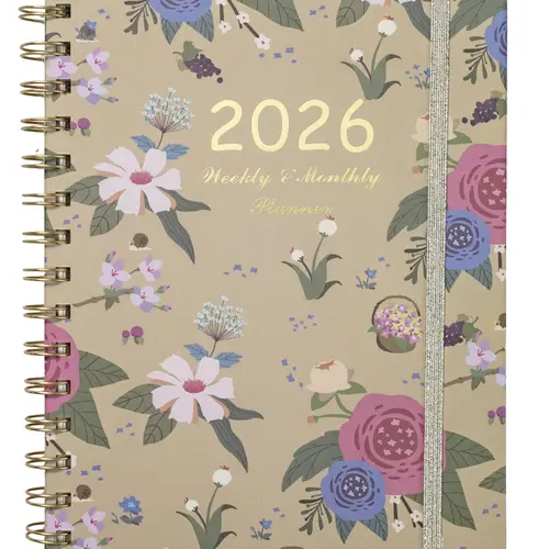 Mr. Pen - 2026 Planner, Spring Floral Design, Weekly & Monthly Calendar, Jan 2026 - Dec 2026, Hardcover, Spiral Bound, Inner Pocket, 6.4" x 8.5", Christmas Gift