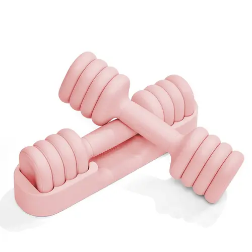 YOTTOY Women's 4-in-1 Adjustable Dumbbells Set of 2, 2-5 lb Each/10 lb Pair, Quick-Adjust Hand Weights with Soft Non-Slip Grip & Storage Base, Fitness Arm Workouts Toned Arms Home Workout Equipment Adjustable Sets