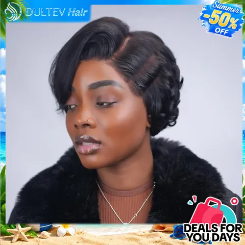 Dultev Short Pixie Cut Glueless Wigs for Women 13x6 lace front Layered Luxury Beauty Curly HD Human Hair Wig Natural Looking Wigs  #tiktokshopsummersale