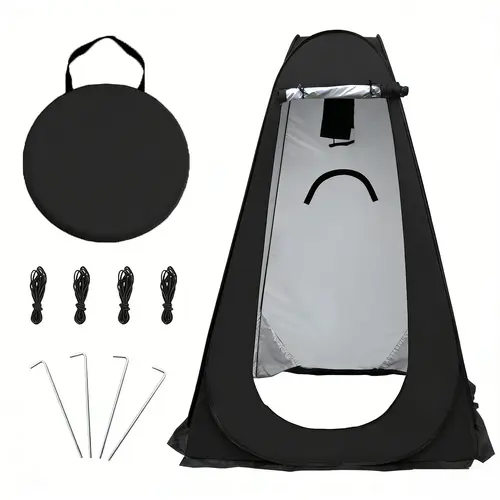 Pop Up Waterproof Outdoor Shower Tent Black 3.93ft×6.24ft H UV Rainproof Privacy Shelter Portable Dressing Changing Tent for Camping Beach Hiking Picnic Fishing RV Glamping Outdoor Travel Essential beach picnic fishing potty