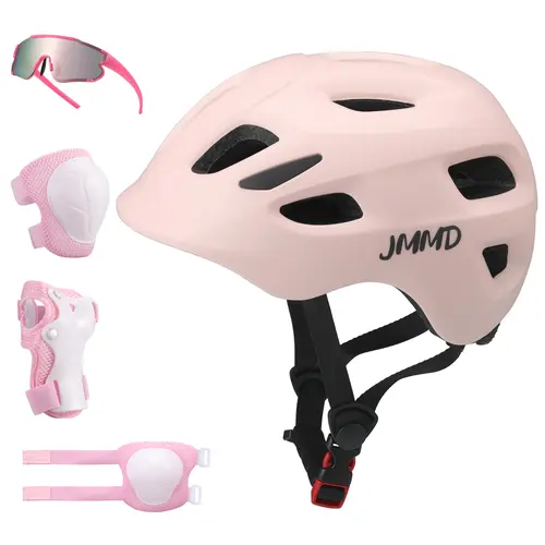 JMMD Child Size Kids' Cycling Safety Gear Set (Bicycles Not Included) - Helmet, Knee Pads, Elbow Pads, Wrist Guards, Goggles - 3-5 Years Old, Outdoor Safe, Simple On/Off for Busy Parents
