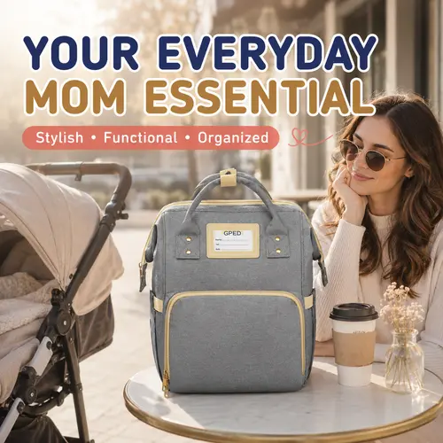 Lightbiz Multifunctional Diaper Bag Backpack, Waterproof Travel Diaper Tote with 3 Insulated Pockets, Large-Capacity Baby Bag with Changing Station, Stroller Clips, Unisex for Baby Travel Essentials Organization outdoorfun Diaperbag,summerwins