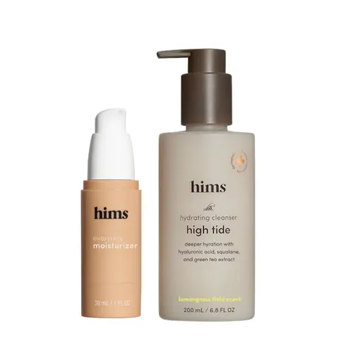 Hims High Tide Cleanser + Everyday Moisturizer Skin Care Kit, Shea & Hyaluronic Acid Formula, Acne-Fighting Moisture Cream Bundle