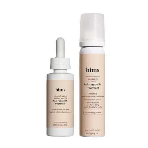 Hims Haircare Bundle - 5% Minoxidil Serum with Dropper, Lightweight 5% Minoxidil Foam for Hair Treatment