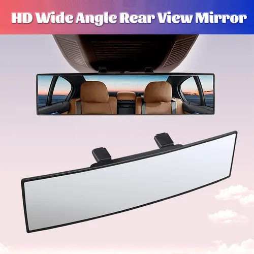 11.81" Panoramic Convex Rearview Mirror | Interior Clip-On Wide Angle for Effective Blind Spot Reduction |  Visibility, Universal Fit for Car/SUV/Trucks