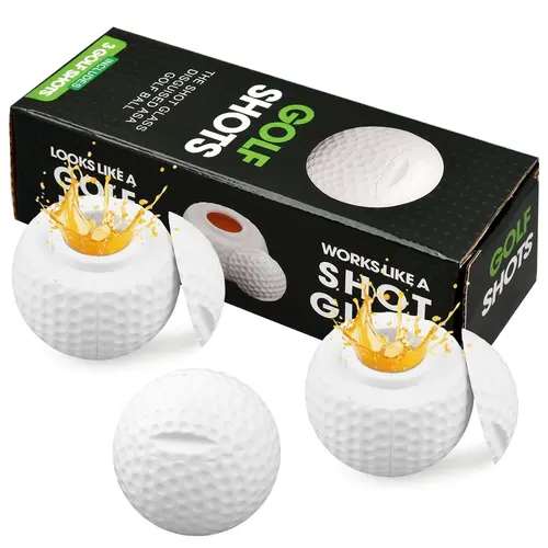 Golf Ball Shaped Shot Glass Set - Golf Themed Cocktail Glass, Fun Gift for Dads, Husbands, Golfers, Gifts for Him, Mens Christmas Stocking Stuffer or White Elephant Item
