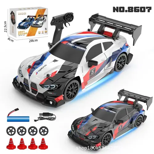 UDROLL TOYS 1:24 Scale RC M4-Style Drift Racing Car – Multi-Player Battle Mode, LED Headlights, Rechargeable High-Speed Remote Control Car for Kids & Adults, Ages 8+, Indoor & Outdoor Play
