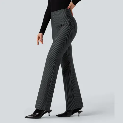 Halara Flex High Waisted Striped Work Flare Pants with Pockets