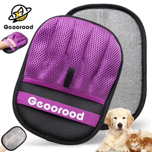 【Geoorood】Universal Uncharged Upgraded 5-Finger Electrostatic Pet Hair Removal Glove for Cats & Dogs, Reusable Single Item Pet Hair Remover Tool for Couch, Car Seat, Laundry