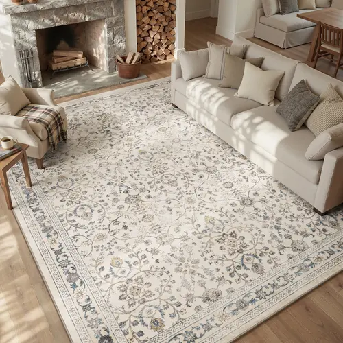 MontVoo Elegant Distressed Area Rug for Living Room Decor, Machine Washable, Easy to clean & Ultra Soft, Vintage Home Decor, Bedroom Decor, Kitchen, Office Room & Kids' Room Rug summerwins Indoor Area Rugs Home Decorative Casual Rug
