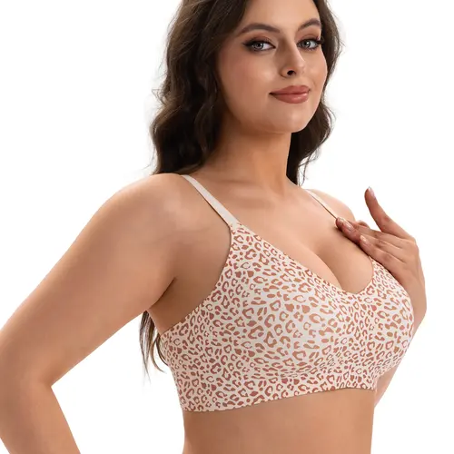 Lusait Lace Jelly Bra Bralettes for Women Pullover Bra Seamless Wireless Deep V Racerback Comfort Padded Everyday Tshirt Bra