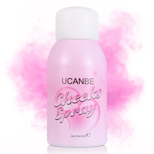 UCANBE Daily Moisturizing Hydrating Blush Spray with Puff, Smooth Liquid Blush Mist for Cheeks - Soft Pigmented, Buildable, Blendable, Breathable, Talc-Free, Healthy Dewy Glow Finish (1.16 oz) - Ideal Gift for Friends