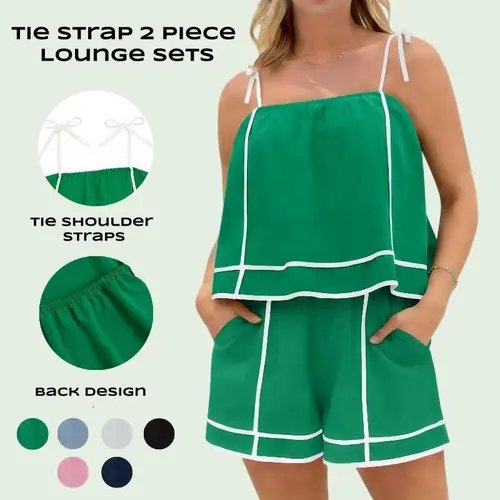 Imily Bela 2 Piece Outfits for Women Summer Striped Short Sets Casual Tank Top and Shorts Matching Set with Pockets