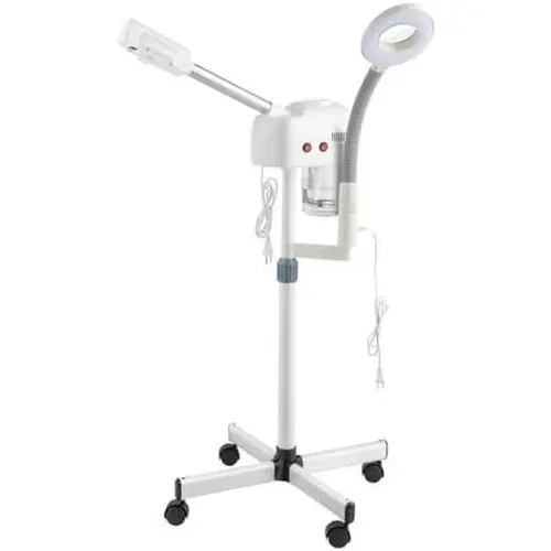 OmySalon 2 in 1 Facial Steamer with 5X Magnifying Lamp, Esthetician Steamer Hot Ozone Mist Face Spa Mist Steam for Home Beauty Salon, Personal Skin Care Deep Cleaning, White,dorm essentials
