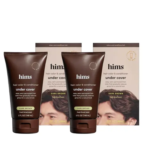 Hims Undercover 2-Piece Virtual Skincare Kit Bundle - Argan Hair Color Conditioner for Covering Grey Hair, Oil
