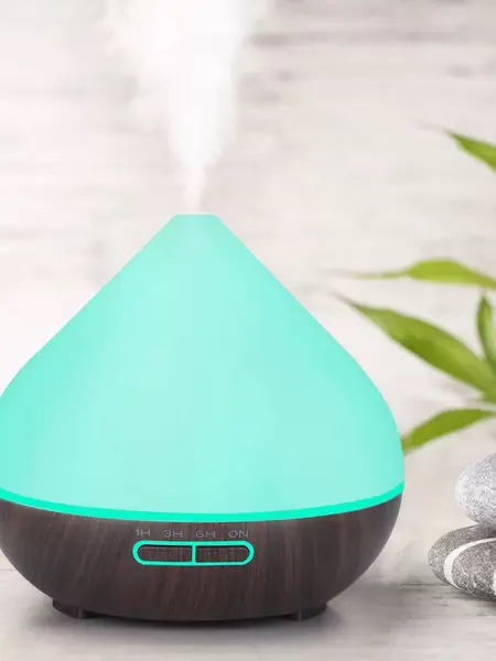 500ml Aromatherapy Diffuser with Remote  Ultrasonic Humidifier, 6 Oils & Color LED Lights