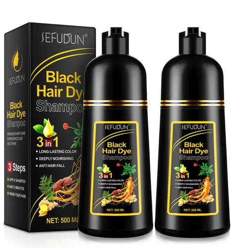 500ML Hair Dye Shampoo, Color-Depositing and Moisturizing Shampoo, 3-in-1 Hair Coloring & Conditioning with Gentle Herbal Extracts for Natural Hair, Leaves a Glossy, Healthier Look, Haircare, Haircare Product
