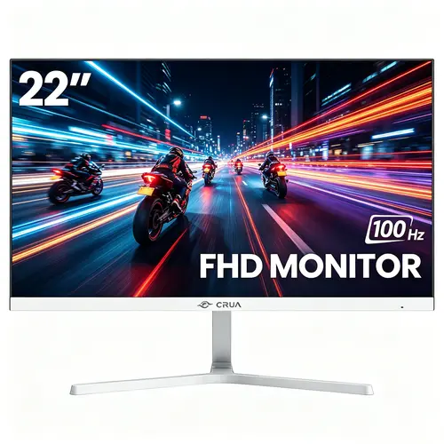 CRUA 22in FHD 1080p 100/75Hz PC Computer Desktop Monitor, 95% sRGB, Ultra-Narrow Bezel Frameless, HDMI Port, VESA Wall Mount Compatible (Gaming, Office Use) - 20-22inches,back to school,back to school haul