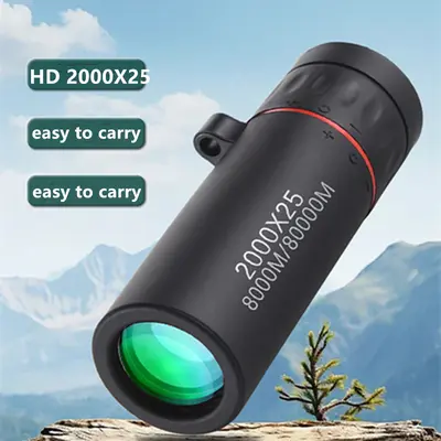 High-Clarity Monocular Telescope, 2000x25 Magnification, Portable Mobile Phone Lens Accessory, Camping Accessories for Outdoor Hunting