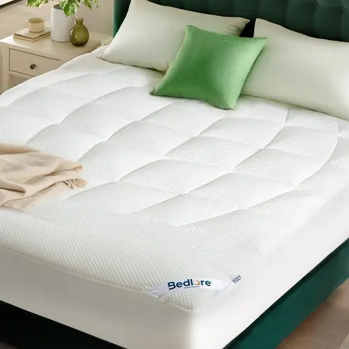 【BEDLORE】Soft Tencel Blend Pillow Top Mattress Topper Extra Thick 800 GSM Mattress Pad and Breathable Naturally Cooling Mattress Cover for Hot Sleepers with 6-18 Inch Deep Pocket HomeEssentials