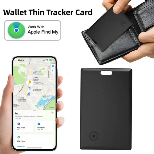 2pcs [MFi Certified] Wallet Tracker Card with Apple Find My (iOS Only),Air Tracker Tags,0.07in Slim Tracking Card Bluetooth Wallet Finder,IP68 Waterproof GPS Tracker Item Finder for Keys, Bags, Passport#backtoschool#SummerWins
