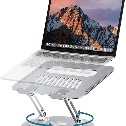 Lifelong Adjustable Laptop Stand with 360° Rotating Base, Ergonomic Computer Stand for Desk, Foldable & Portable Laptop Riser Holder Fits All MacBook, Laptops 10-16 Inches,back to school,back to school haul