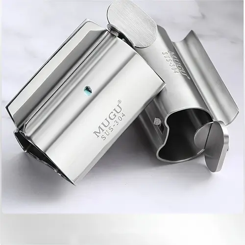 304 Stainless Steel Clip-Type Toothpaste Dispenser - UV Rechargeable Brush Sanitizer Toothbrush Holders, Portable Facial Cleanser Tube Squeezer, Waterproof Hot Air Dryer, Tartar Remover for Family Bathroom Supplies, Modern