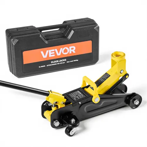 【toolupgrade】VEVOR Low Profile Floor Jack, 1.5 Ton (3300 lbs) Capacity, Steel Racing Floor Jack with Single Piston Quick Lift Pump, Hydraulic Trolley Car Lift for Sports Cars, Sedans, Lifting Range 5.1-12.2 Inches, Car Tools, Lightweight And Compact, Rot