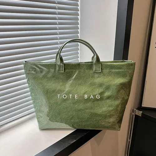 Women's Vintage Letter Print Reusable Tote Shoulder Bag - Waterproof, Sturdy, Large Capacity, Lightweight Trendy Commuter Work Bag for Women, Summervibes Outdoorfun Gym Accessory, Tote Shoulder Bags