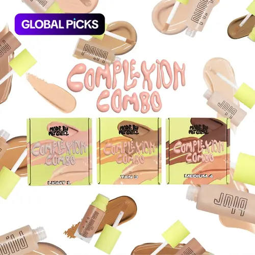 Made by Mitchell Complexion Combo 3-in-1 Primer, Concealer and Foundation Concealing Makeup Set with Buildable Blurring Coverage for Smooth Skin #GLOBAL PICKS