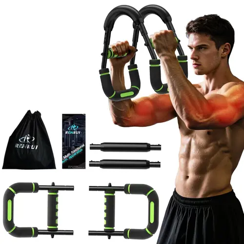 RENRUI Arm Trainer - Multifunctional Fitness Equipment, Adjustable Design Spring Resistance, Detachable Chest Workout Gear for Men, Portable Exercise Machine for Home Use, Arm Workout Machine
