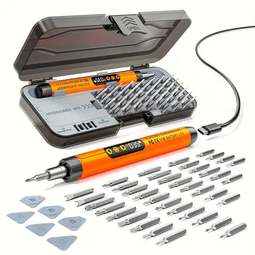 Digital Display Electric Screwdriver Set, 46-In-1 Cordless USB Rechargeable Screwdriver with 38 Magnetic Precision Drill Bits, Phone Laptop Camera Repair Tool Kit gift Rechargeable Tools